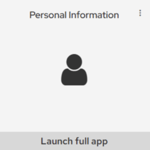 Screenshot of the Personal Information tile from MyUW